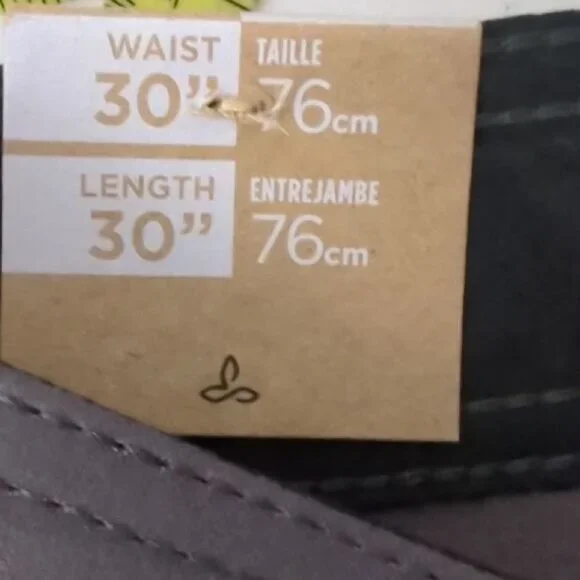 NWT Prana Gray Cargo Pants with Classic Fit and Full Length
